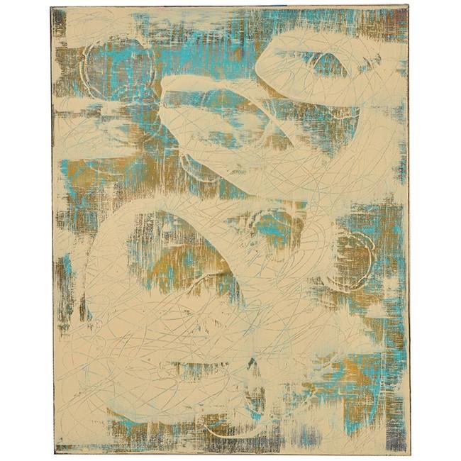 0669 (A+D) Turquoise White Swirls (16" x 20")