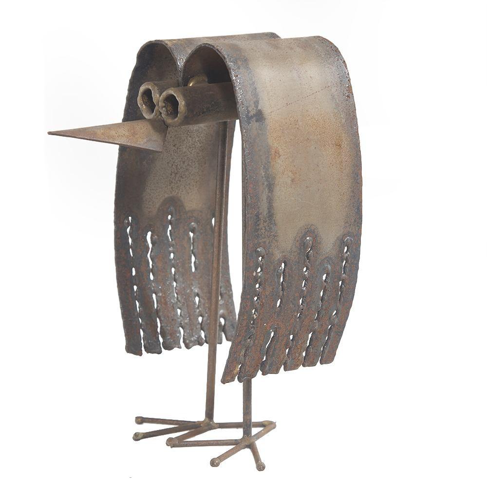 Brown Iron Bird Sculpture