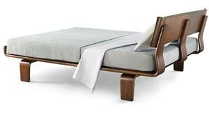 Wood Alpine Walnut Modern Queen Bed Frame