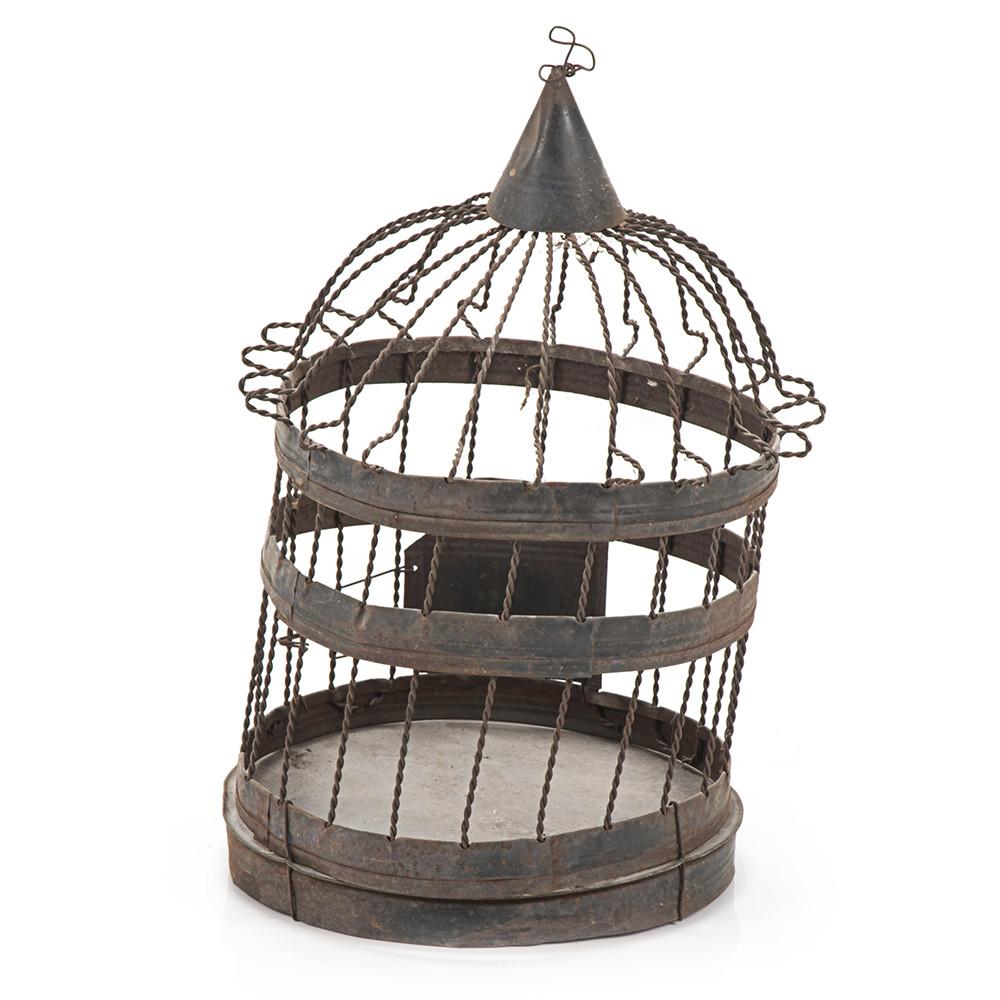 Rustic Birdcage with metal bars