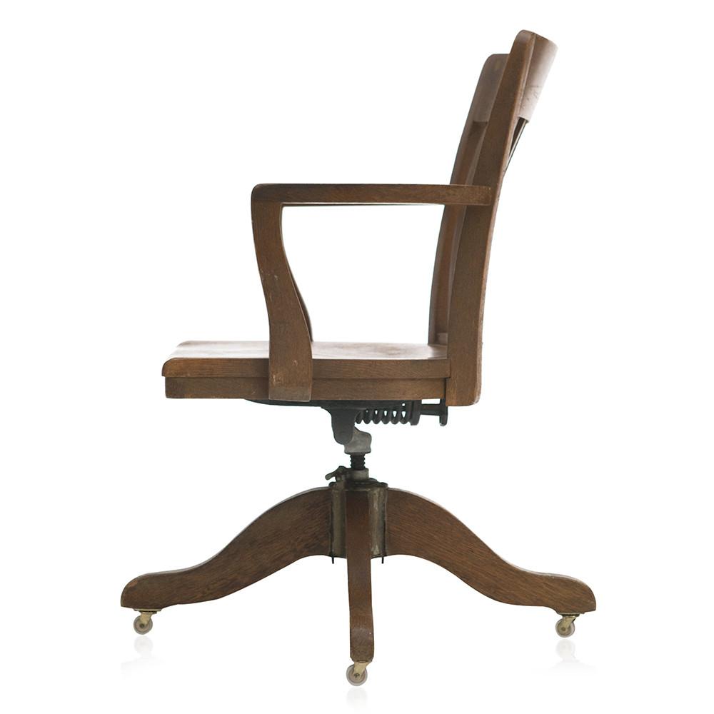 Wood Dark Rolling Office Chair