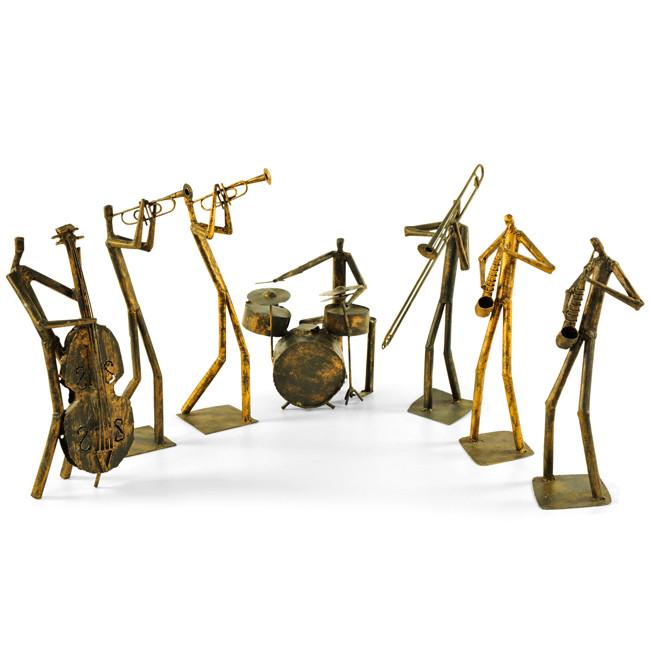 Brass Jazz Band Sculpture - Set of 7 Players