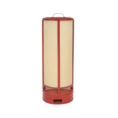 Red Metal Cylinder Floor Lamp