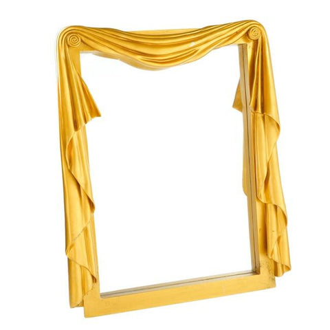 Gold Draped Fabric Frame Wall Mirror