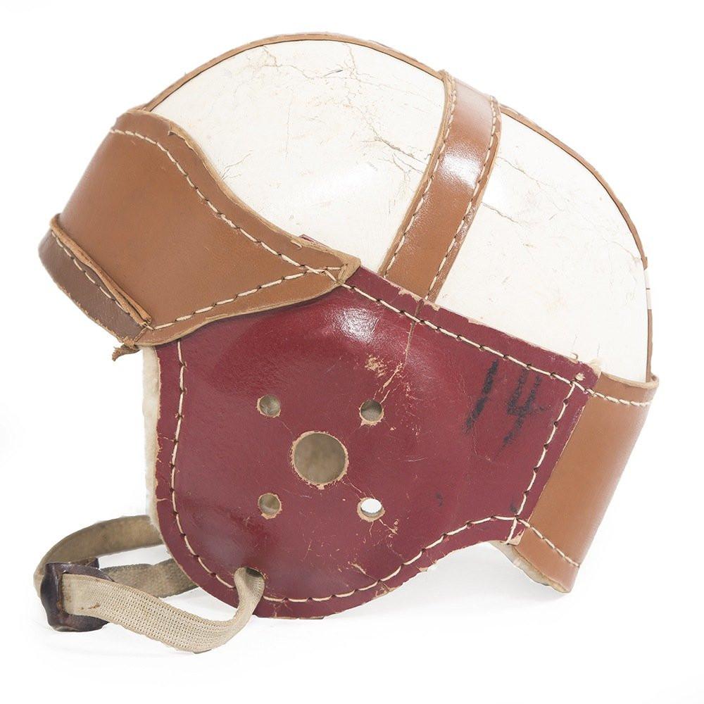 1920 football helmet Vintage Football Helmet - Red & White