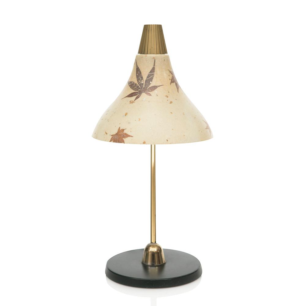 Brass Stem Leaf Shade Lamp