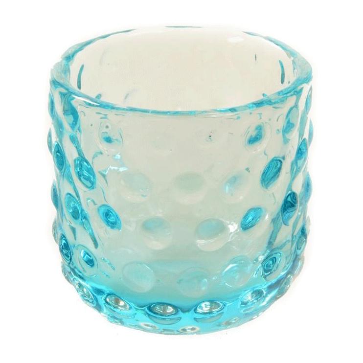 Blue Aqua Glass Dot Vase (A+D)
