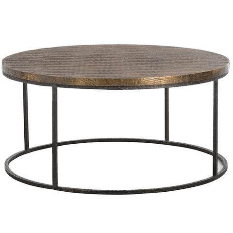 Brass Round Top Coffee Table