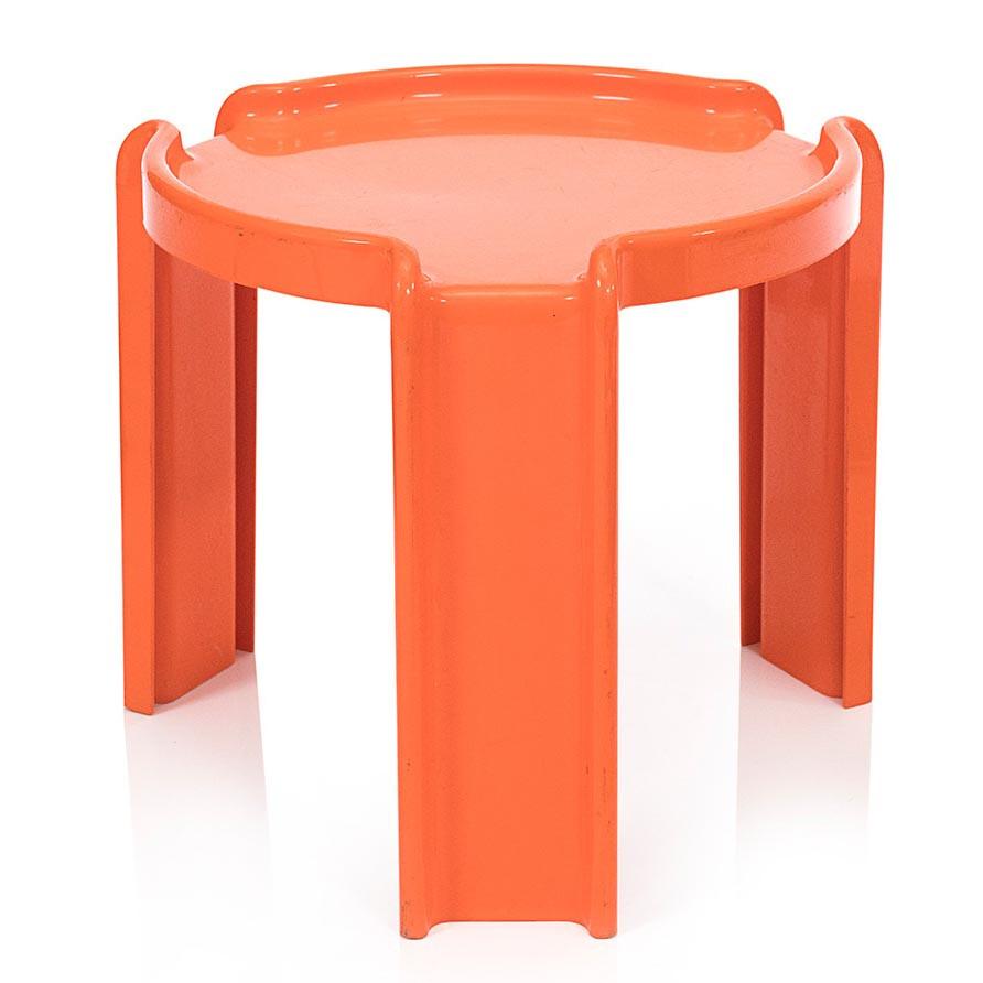 Plastic Stacking Side Table - Orange