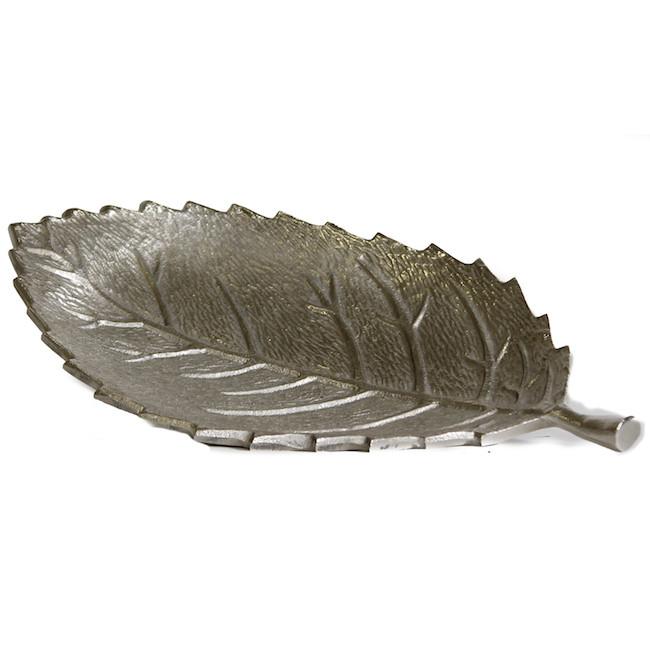 Silver Metal Leaf Platter