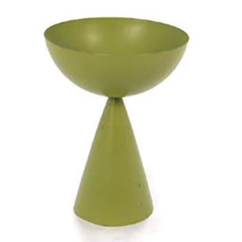 Green Bowl Planter on Cone Base