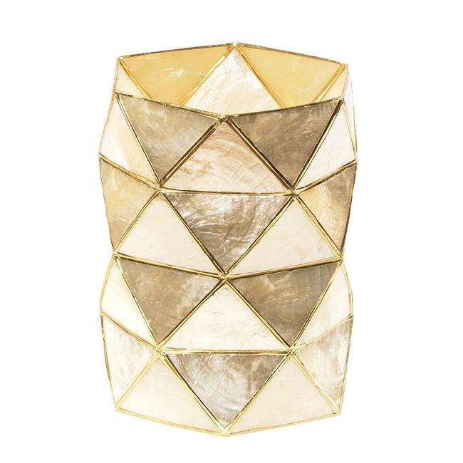 Shell with Gold Outlining Candle Holder