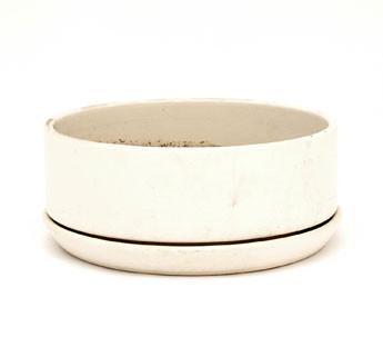 Off-White Short Cylinder Ceramic Pot