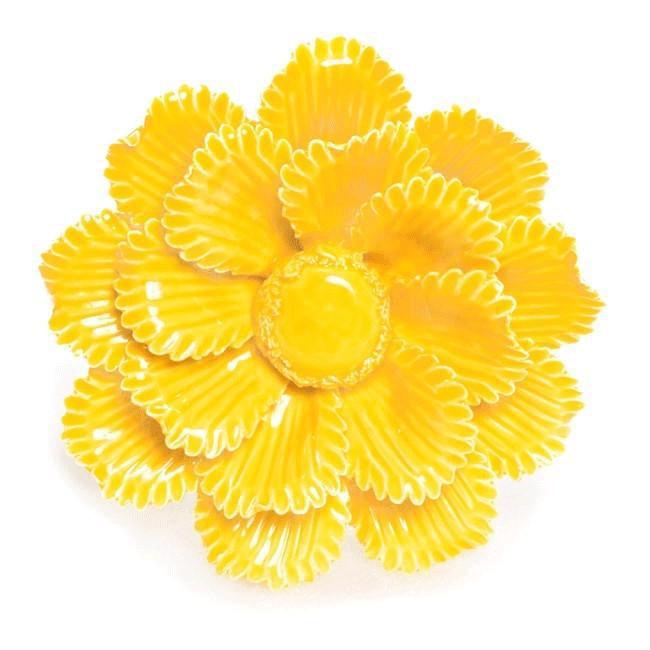 Yellow Ceramic Flower Sculpture (A+D)