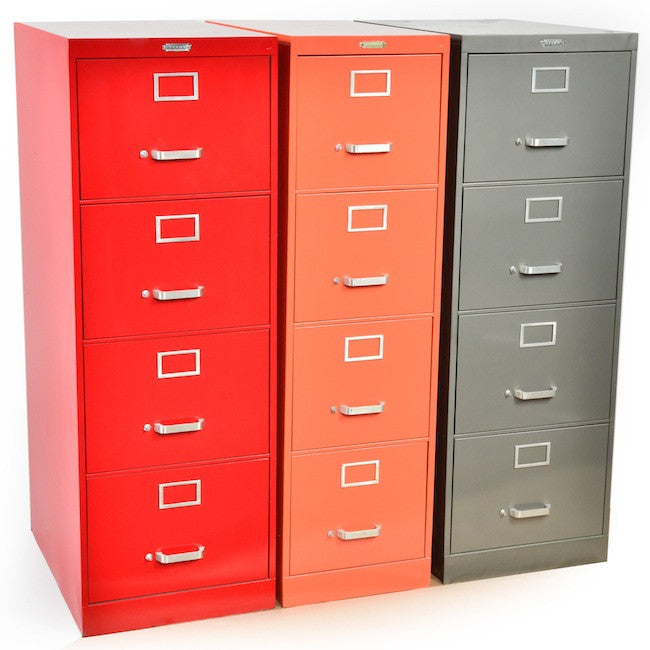 Filing Cabinets - Devon : Red, Orange, Grey