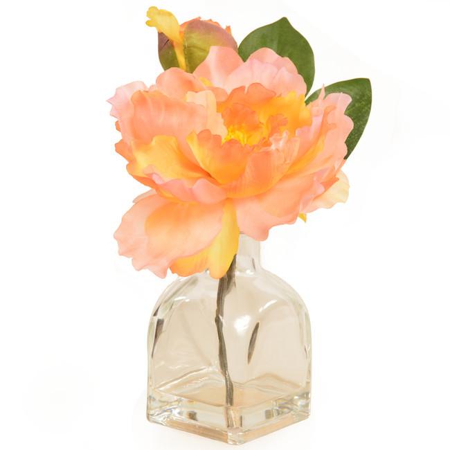 Pink Yellow Flower in Glass Vase (A+D)