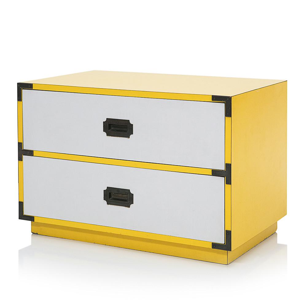 Yellow & White Two Drawer Chest
