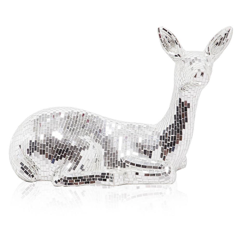 Silver Mirrored Disco Deer