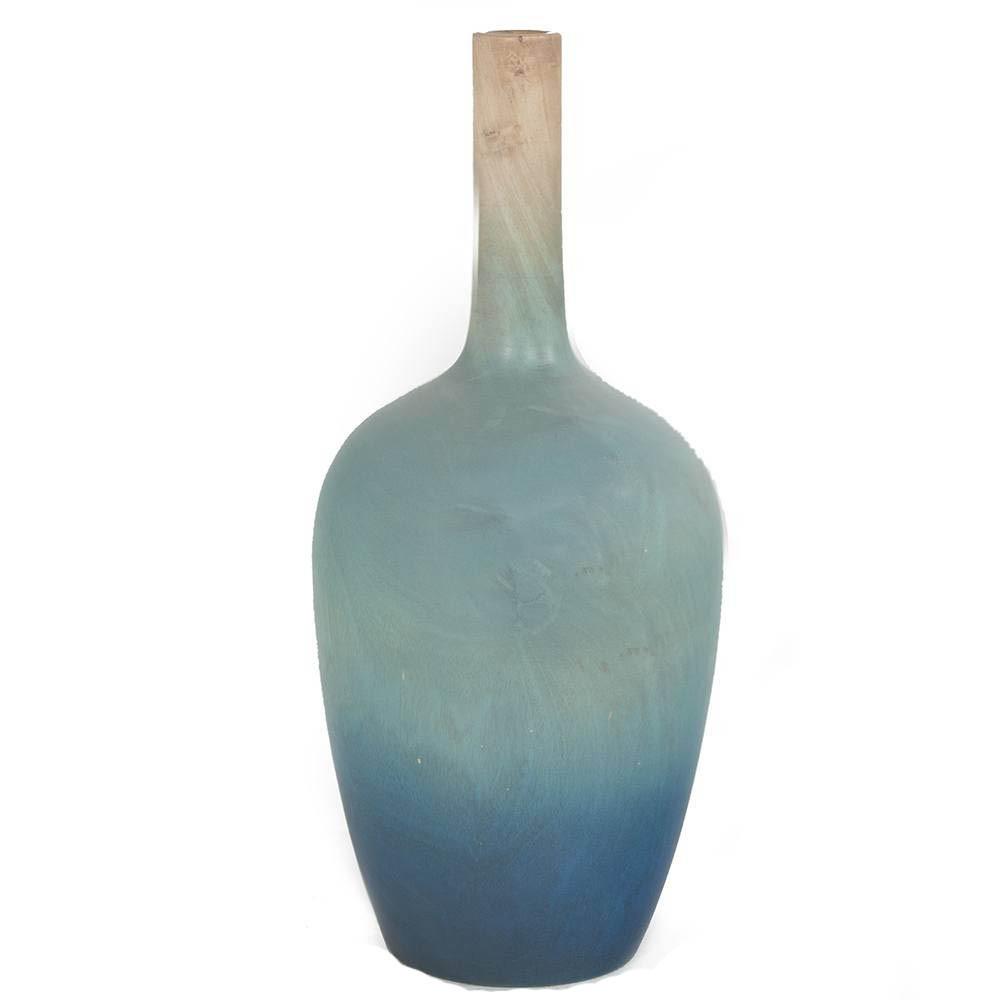 Blue Aqua Wood Vase Ombre (A+D)