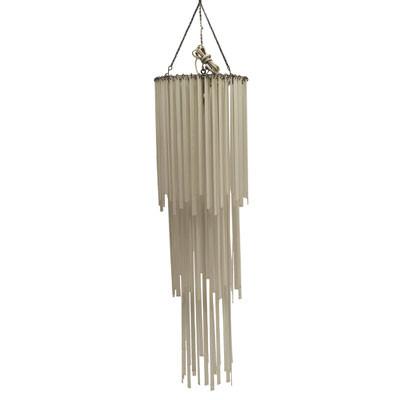 Long White Tiered Chandelier