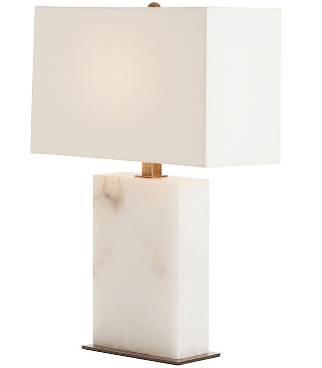 White Marble Rectangle Table Lamp