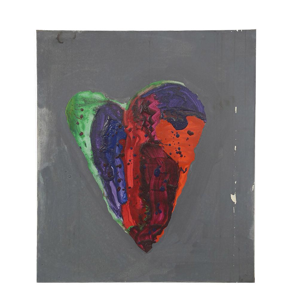 Colorful Paint Splatter Heart on Grey