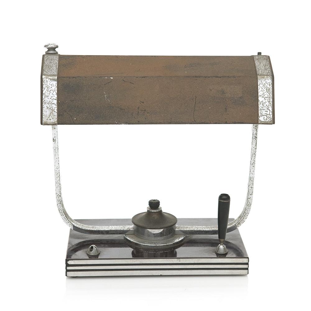 Brown & Silver Antique Desk Lamp