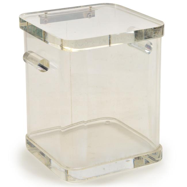 Square Lucite Ice Bucket w Lid