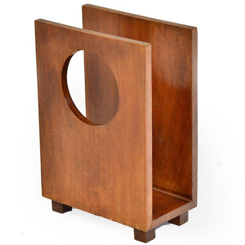 Wood Modern Magazine Rack with Hole
