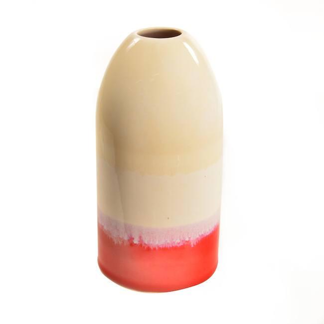 Tan Red Harbor Buoy Medium Vase (A+D)