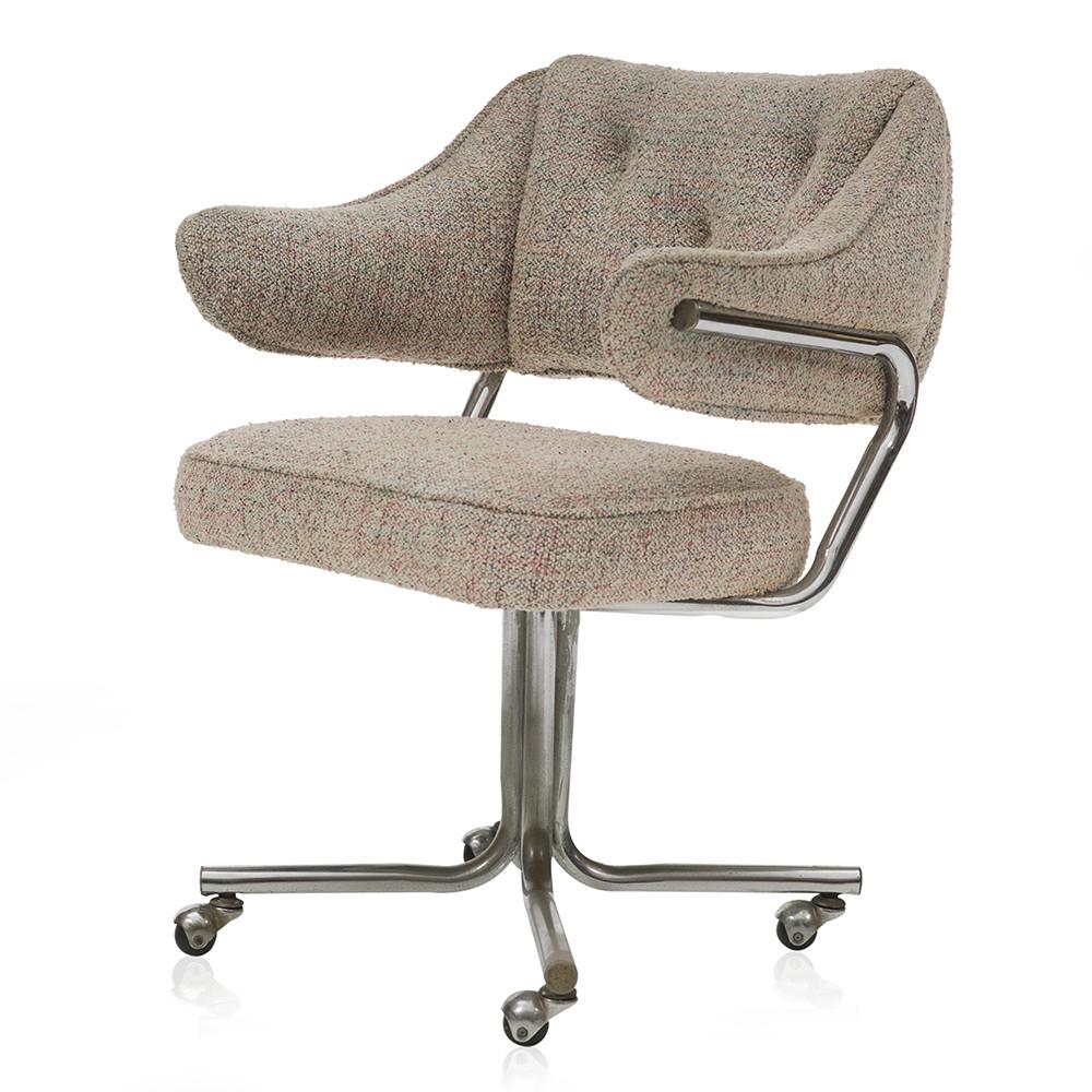 Grey Upholstered Office Rolling Chair