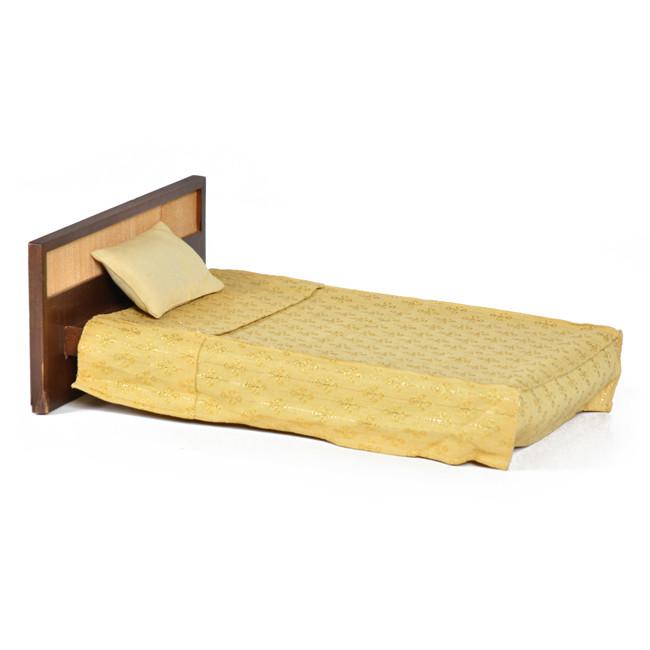 Yellow & Wood Tiny Toy Bed