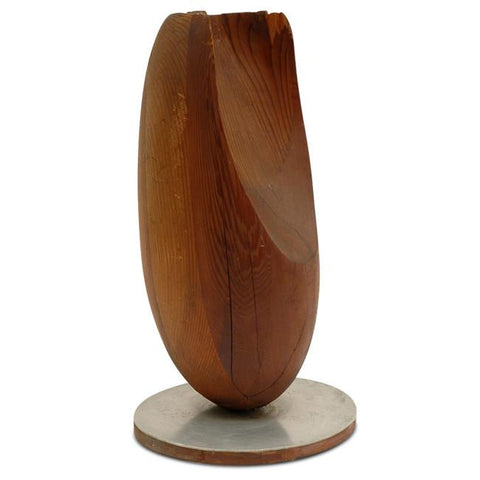 Wood Abstract Scoop Table Sculpture
