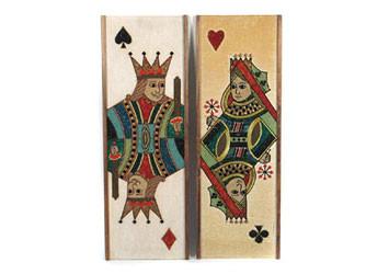 King and Queen Vintage Pebble Artwork - set of 2