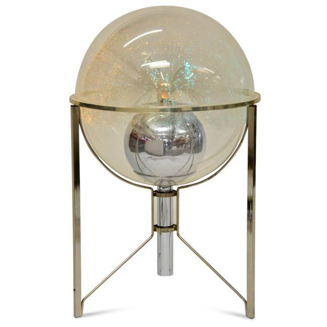 Large Clear Globe Fiber Optic Floor Lamp