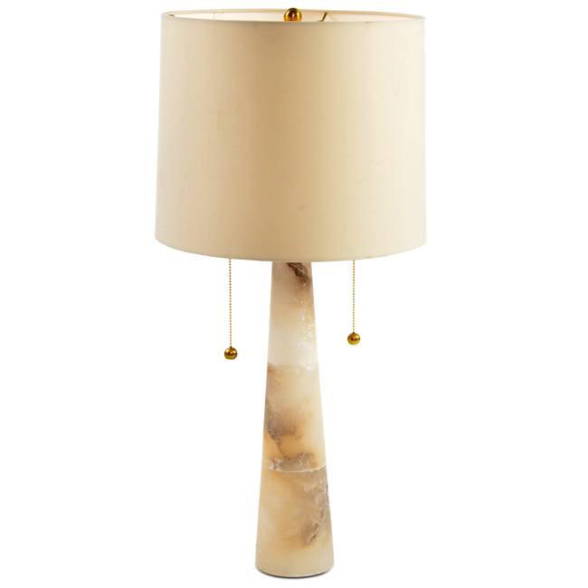 Cream Marble Pillar Table Lamp