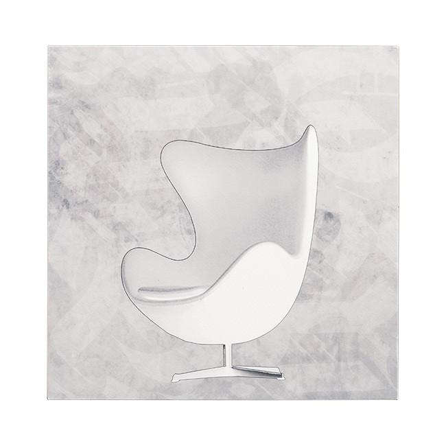 0329 (A+D) White Photo Egg Chair