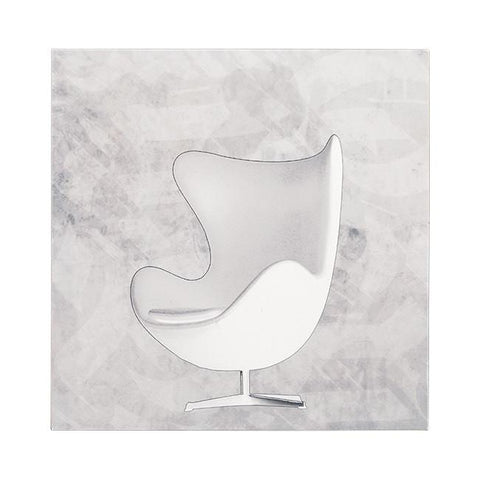 0329 (A+D) White Photo Egg Chair