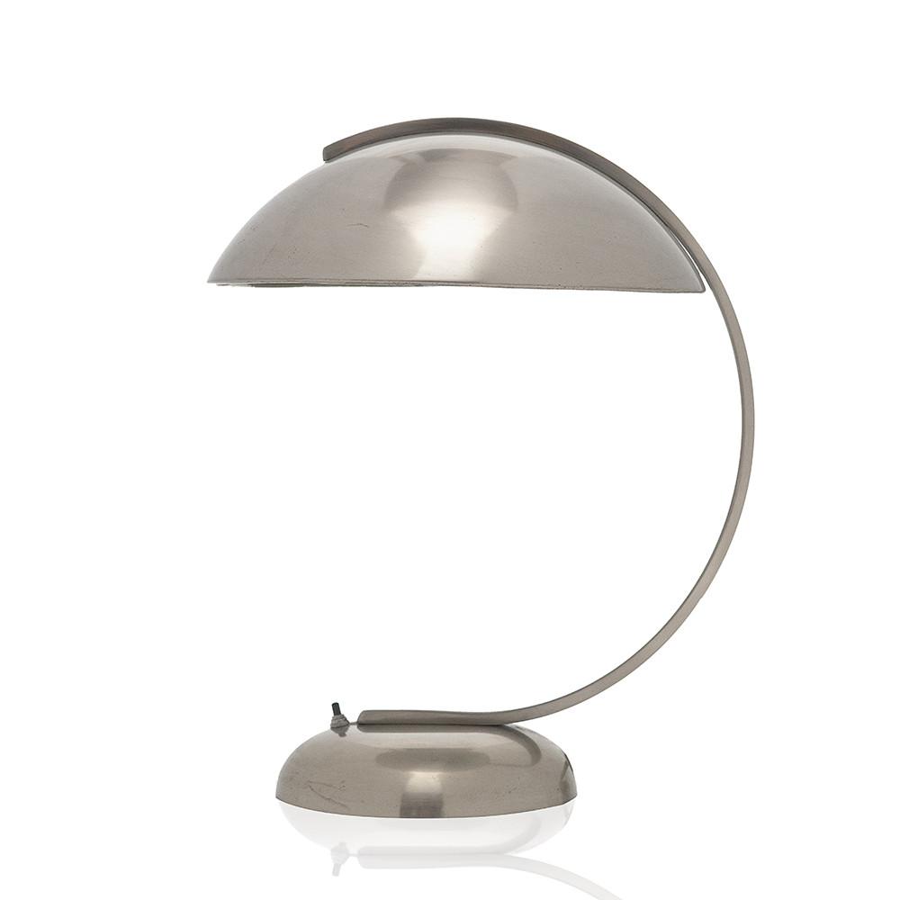 Silver Metal Dome C-Curve Table Lamp