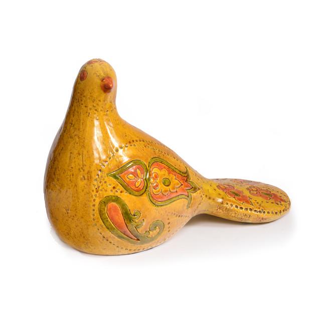 Yellow Ceramic Bird Figurine