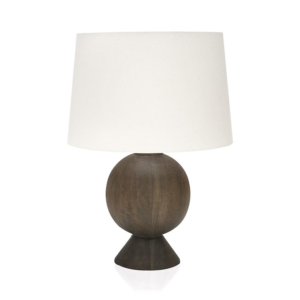Sphere Wood Base Table Lamp