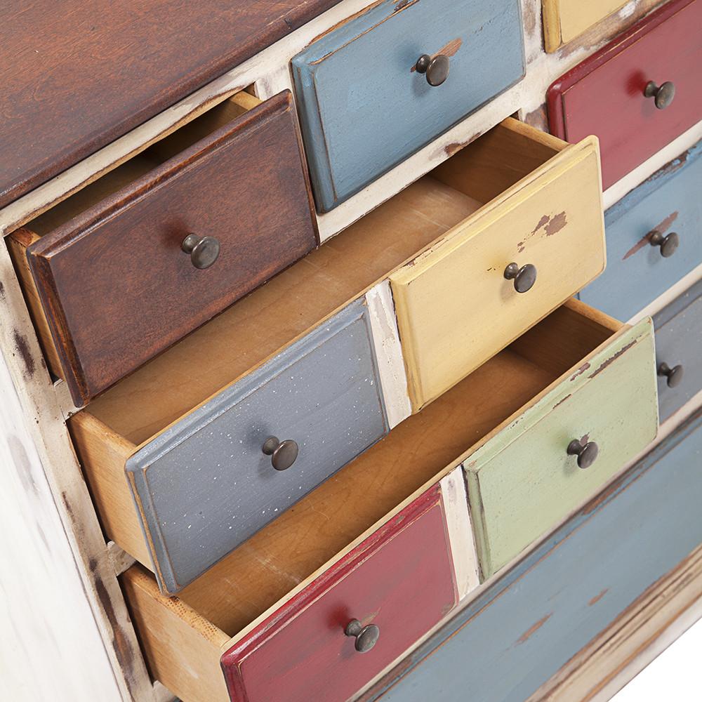 colorful dresser White Rustic Dresser with Colorful Drawers