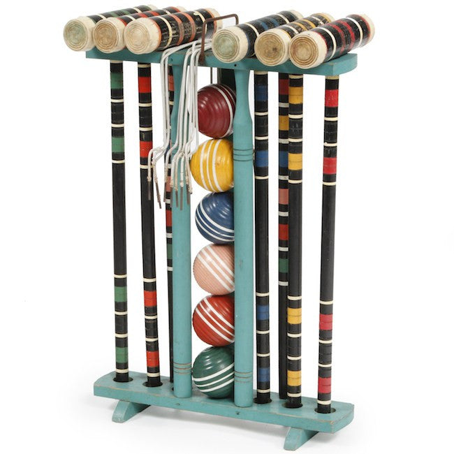 Ensemble complet de croquet vintage années 1940 J. C. Higgins, Sears Ensemble complet de croquet vintage années 1940 J. C. Higgins, Sears