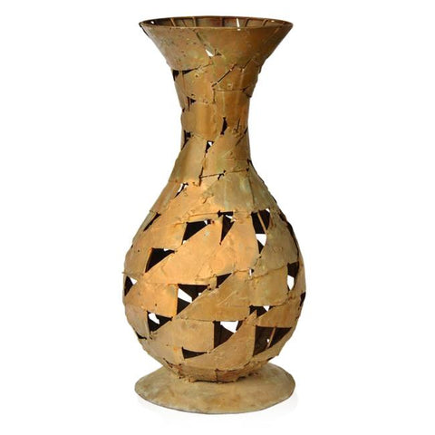 Brass Triangles Vase