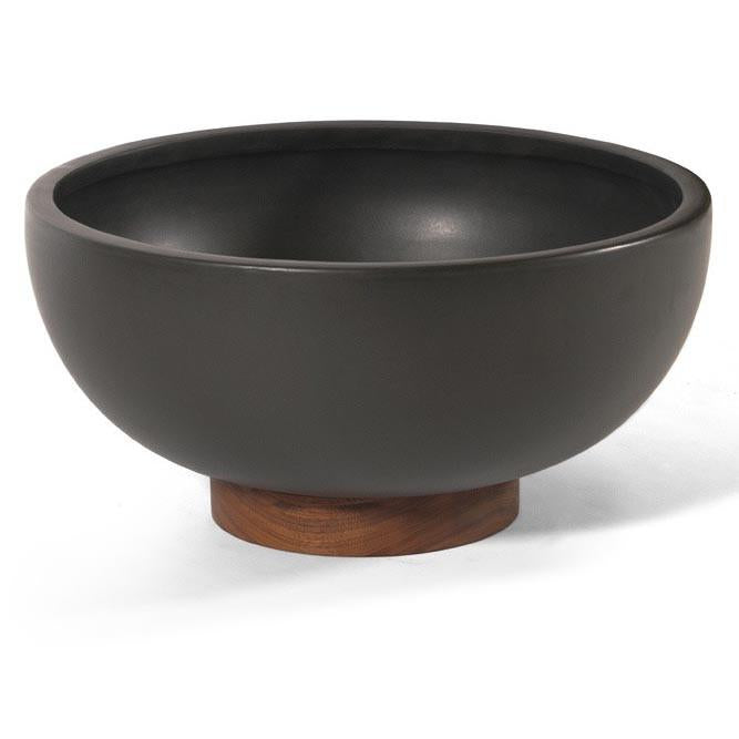 Case Study Ceramic Bowl With Plinth - Black Medium