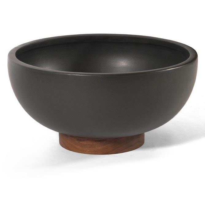 Case Study Ceramic Bowl With Plinth - Black Large