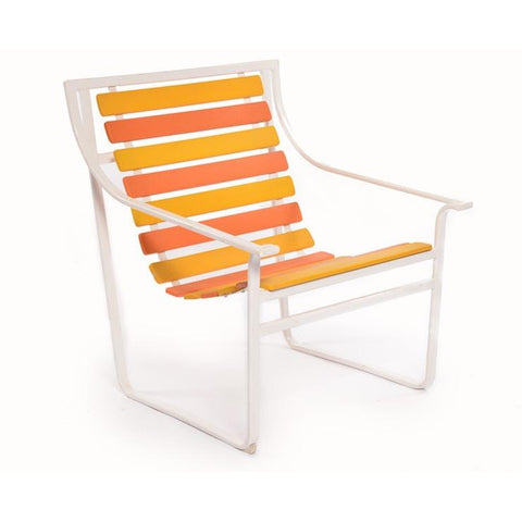 Orange & White Slatted Outdoor Sling Chair
