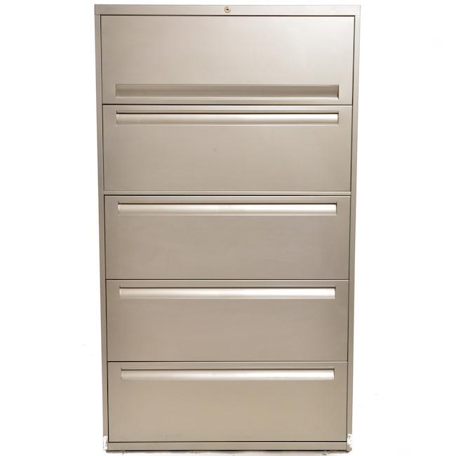 Filing Cabinet - Tall Silver