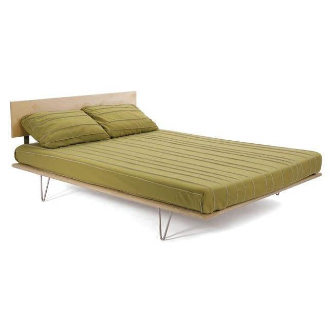 Wood & Metal V-Leg Modern Queen Bed Frame