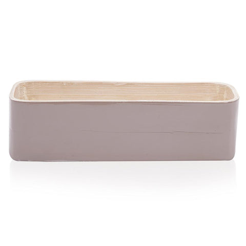 Tan Grey Wood Planter Box (A+D)